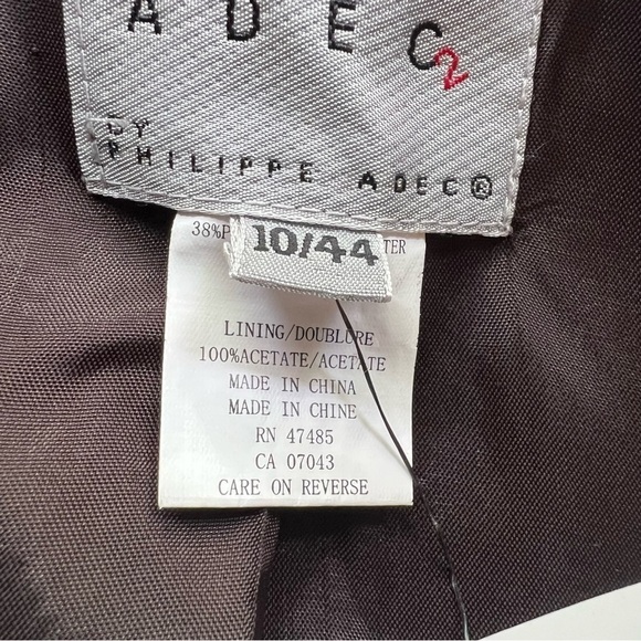 Adec Phillipe Adec Blazer Dark Brown Single Button Size 10 - Picture 3 of 9